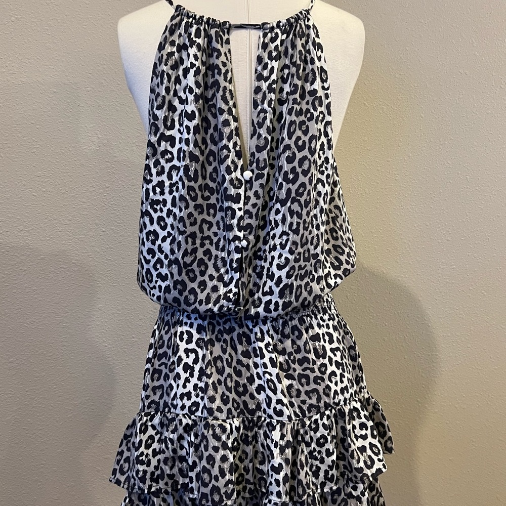 Leopard print halter mini dress size small (36)